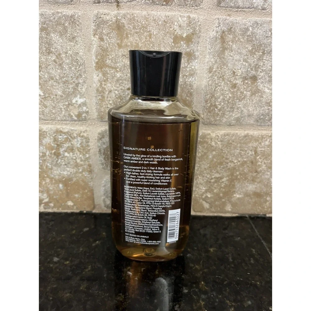 Bath & Body Works Signature. 2in1‎ Hair and Body Wash, Men - 10oz Dark Amber